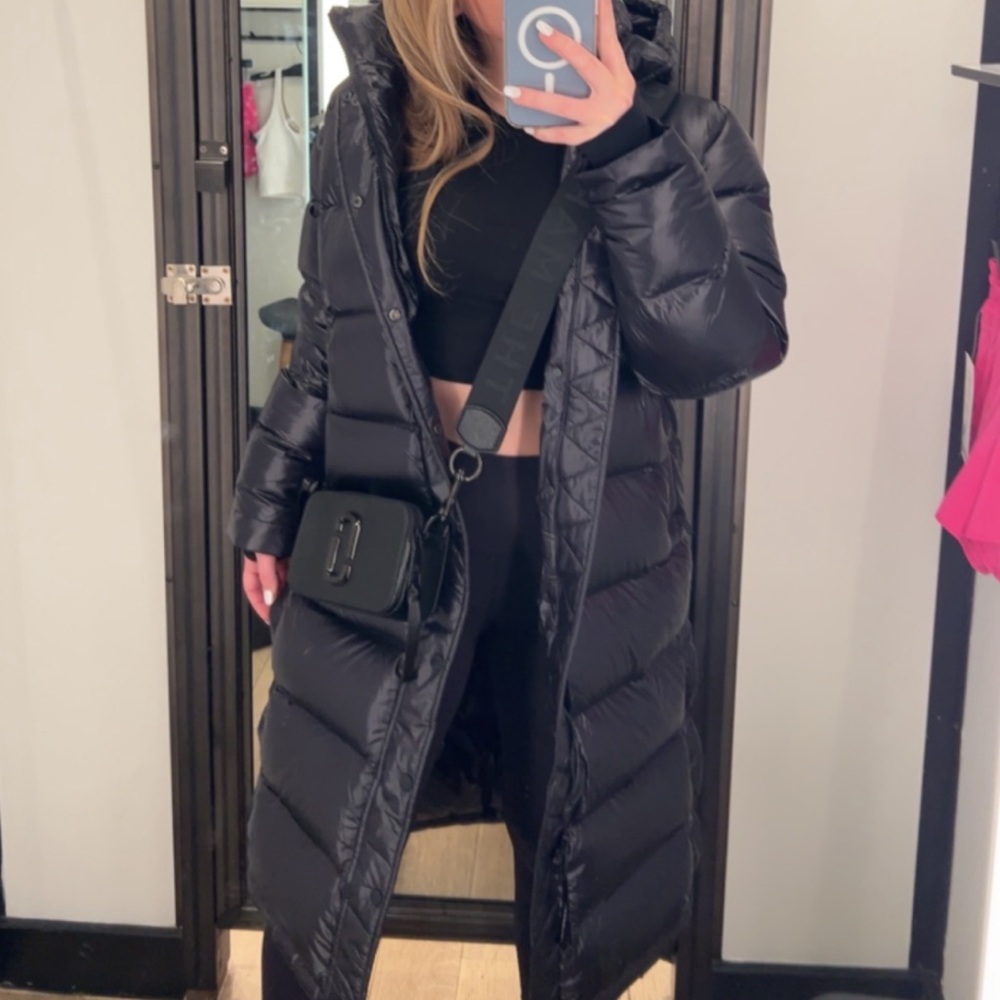 Aritzia Long Shiny Super Puff